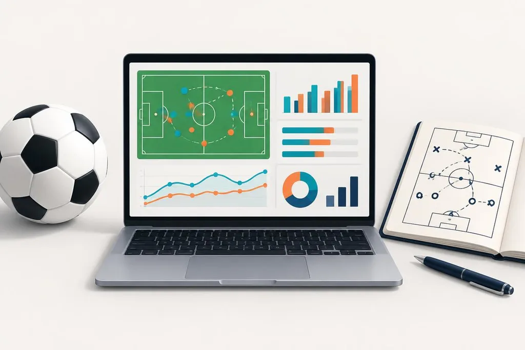Futbol sahası şeması ve grafiklerle maç istatistiklerinin değerlendirilmesi